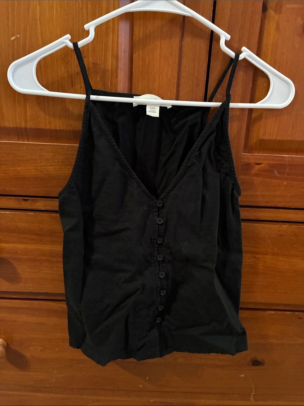 Treasure & Bond Black Button-Front Spaghetti Strap Tank NWOT